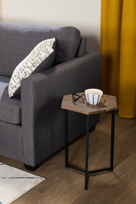 Table de fauteuil Cleo de 15,7 po - brune avec pattes en métal noir