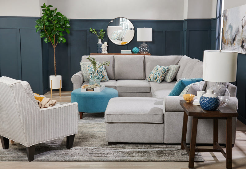 Fauteuil d’appoint club Sofa Lab personnalisable de 29 po fabriqué au Canada en tissu avec pattes en bois - blanc Dolphin White