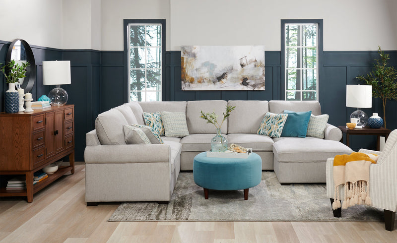 Pouf personnalisable The Curve de Sofa Lab de 31 po fabriqué au Canada en tissu de velours - bleu Sea Blue