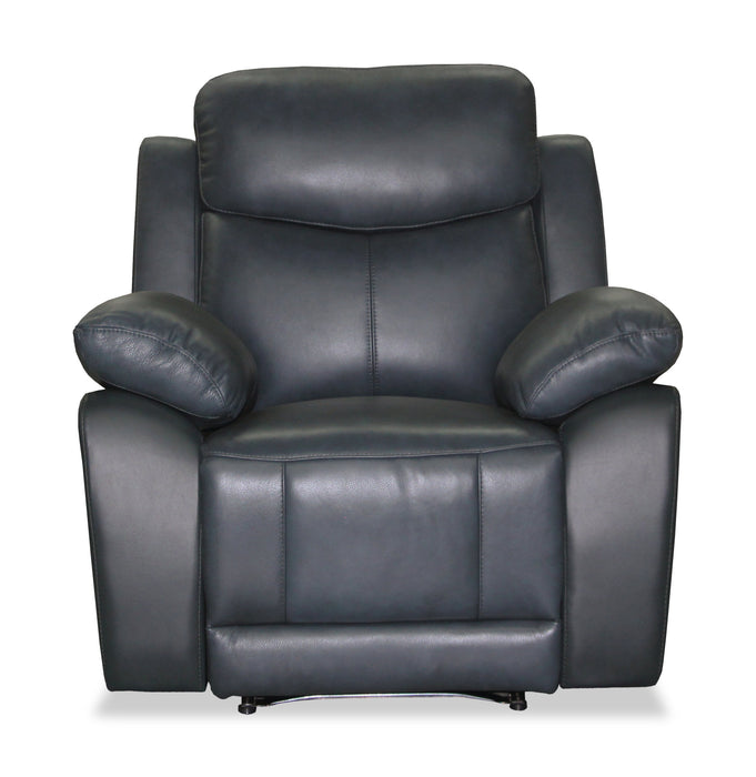 Fauteuil inclinable Corbin de 40,16 po en cuir véritable de qualité supérieure - bleu