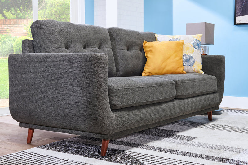 Sofa Cosmo de 80 po en tissu avec coussins de dossier capitonnés - anthracite