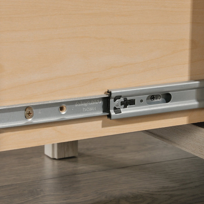 Bureau d’ordinateur Costa de 59,06 po de qualité commerciale à 2 tiroirs avec armoire - marron blanchi