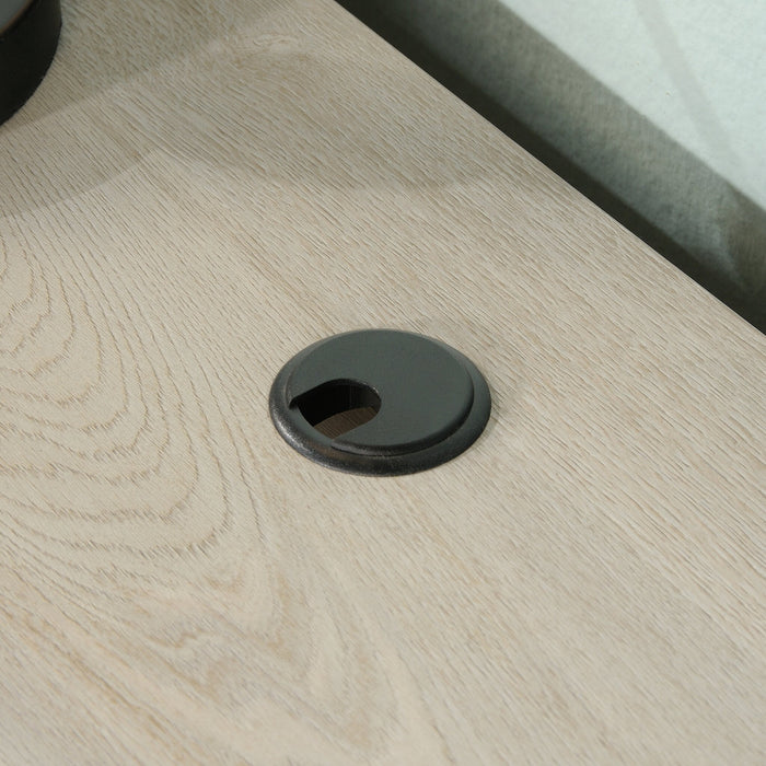 Bureau d’ordinateur Costa de 59,06 po de qualité commerciale à 2 tiroirs avec armoire - marron blanchi
