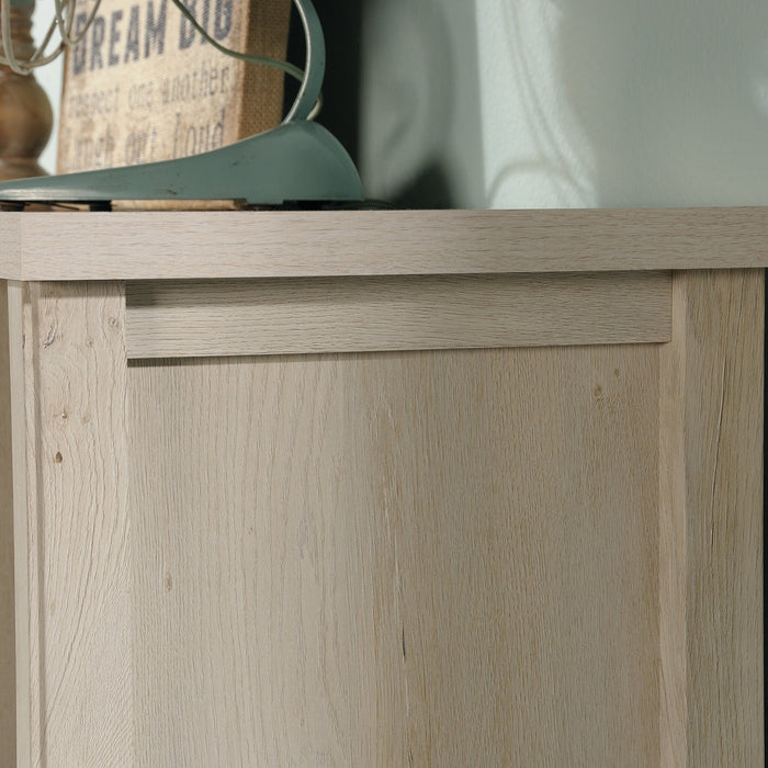 Crédence d’ordinateur Costa de qualité commerciale avec compartiments ouverts - marron blanchi