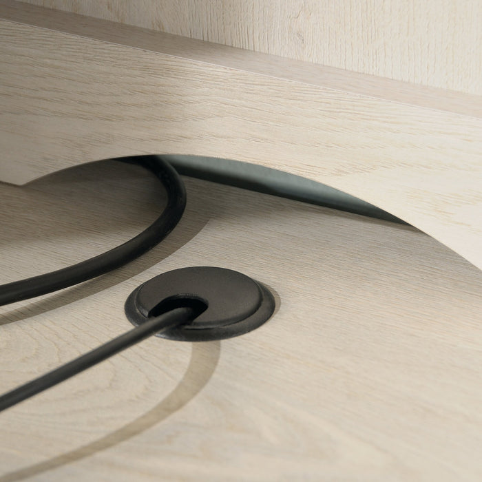 Crédence d’ordinateur Costa de qualité commerciale avec compartiments ouverts - marron blanchi