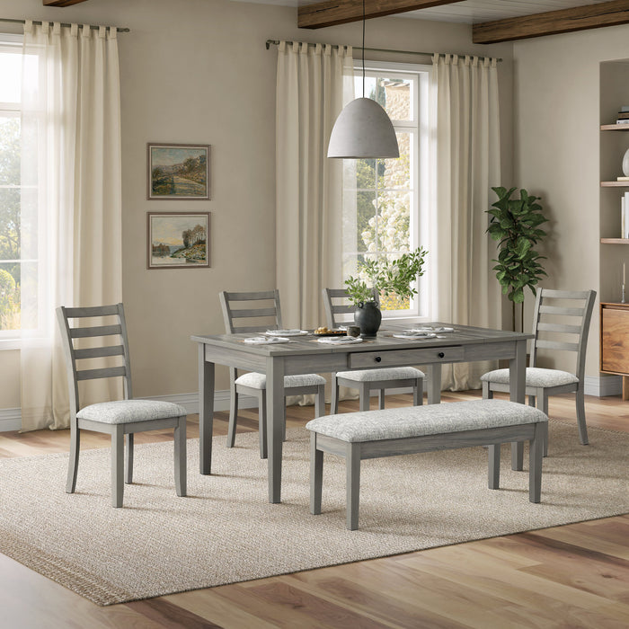 Banc de salle à manger Cove de 46 po (L) avec siège coussiné en tissu et rangement à dessus relevable - gris