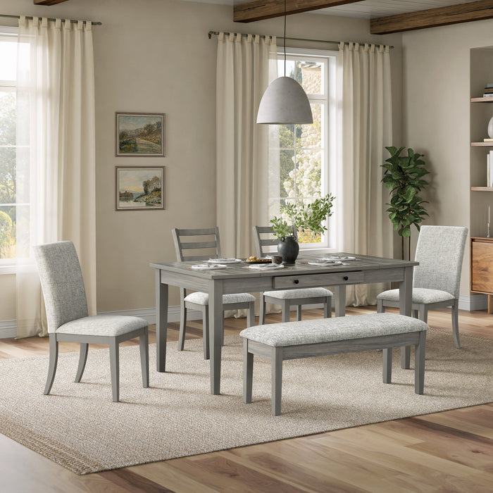 Banc de salle à manger Cove de 46 po (L) avec siège coussiné en tissu et rangement à dessus relevable - gris