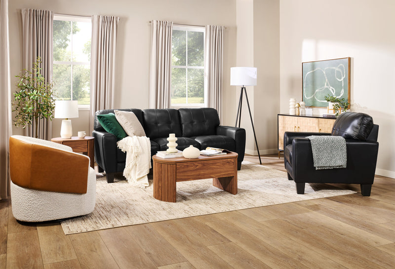 Fauteuil d’appoint pivotant Soho - neige azalée et brun clair Dakota