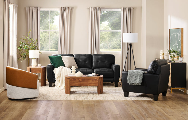 Fauteuil d’appoint pivotant Soho - neige azalée et brun clair Dakota