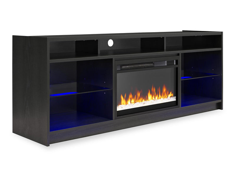 Meuble pour téléviseur Luna d’Ameriwood Home avec foyer électrique pour téléviseurs jusqu’à 65 po - chêne noir