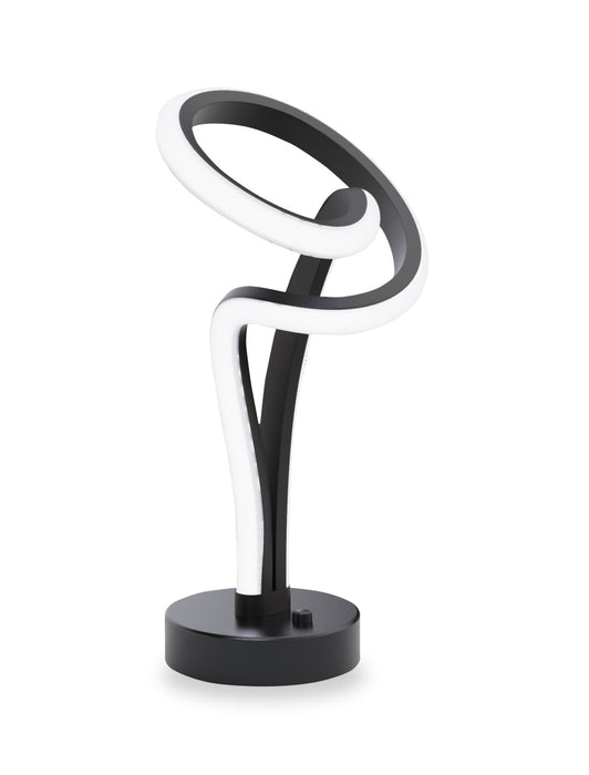 Lampe de table à DEL de 11 po noir mat et or rose à conception de boucle