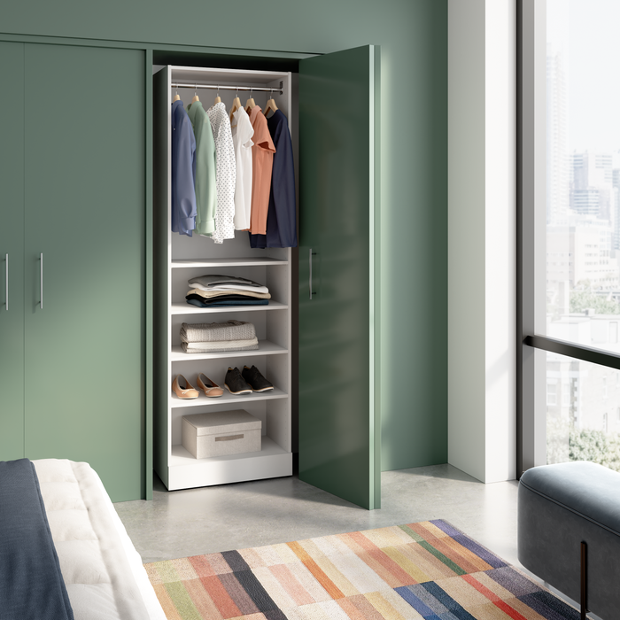 Système de garde-robe et pièce-penderie modulaire Florence de Bestar de 25 po avec tablettes - blanc