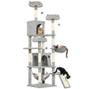 76\" Cat Tree, Large Cat Tower for Indoor Cats, Light Grey