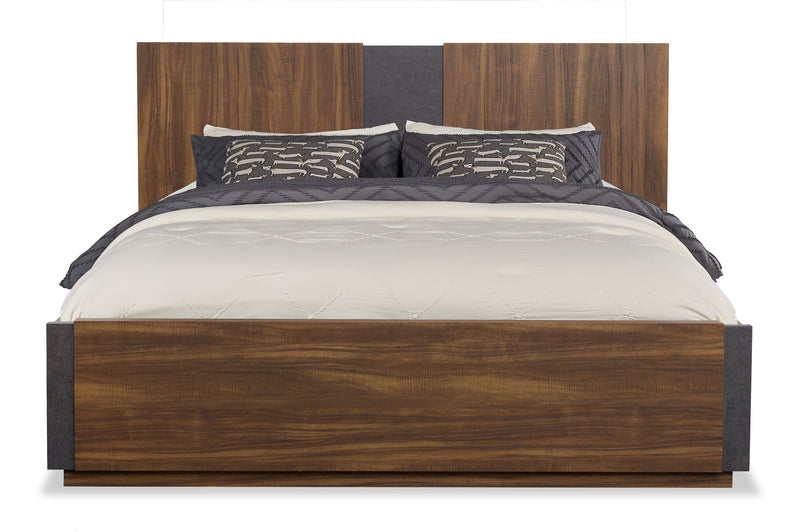 Lit à panneaux Dante de Scott Living avec tête de lit et cadre de lit, brun - format grand lit