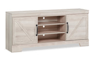 Meuble pour téléviseur rustique Davin de 61 po avec rangement et système de gestion des câbles pour téléviseurs jusqu’à 70 po - blanchi