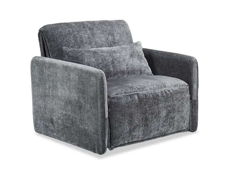 Fauteuil-lit Dawn de 42 po en tissu de chenille - gris