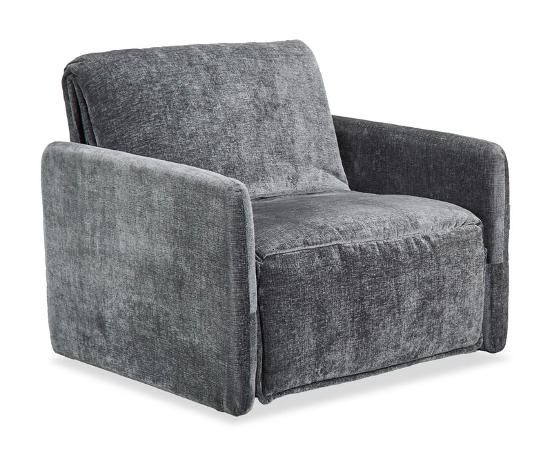 Fauteuil-lit Dawn de 42 po en tissu de chenille - gris