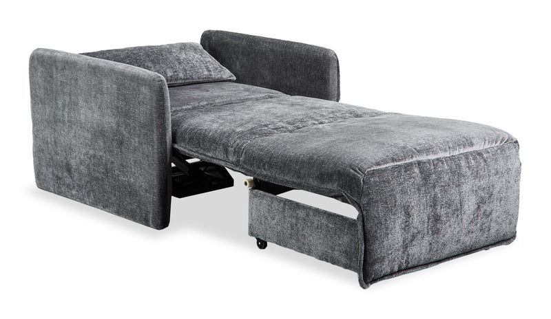 Fauteuil-lit Dawn de 42 po en tissu de chenille - gris