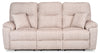 Sofa à inclinaison électrique Dawson de 87 po fabriqué au Canada en tissu avec port USB et coussins décoratifs - beige
