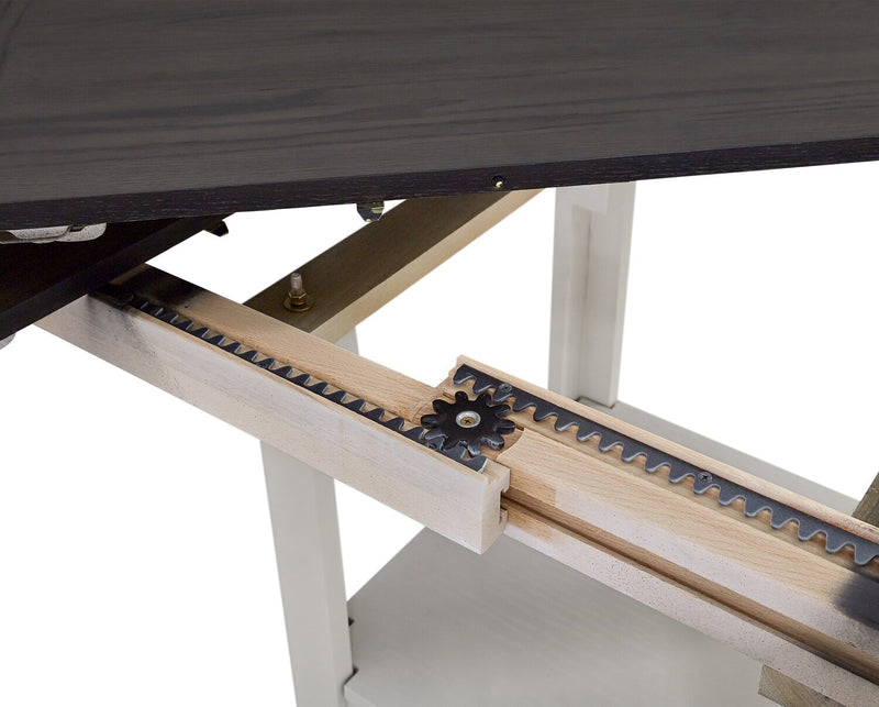 Table de salle à manger ronde Dena de 42 po à 60 po (L) avec rallonge - gris tourterelle