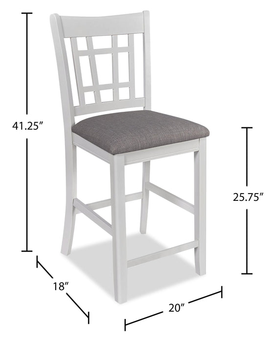 Chaise de salle à manger Dena de hauteur comptoir en tissu d’apparence lin - gris tourterelle