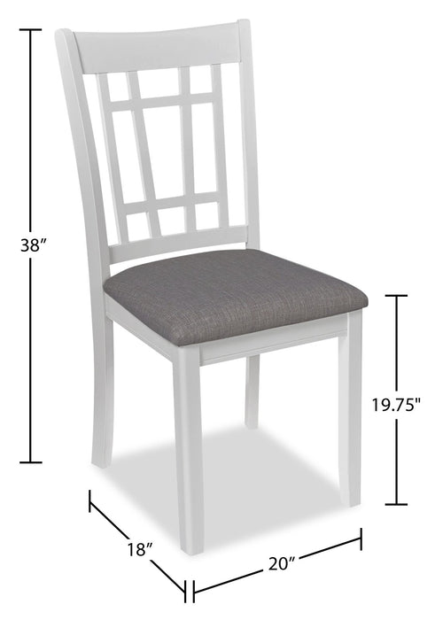Chaise de salle à manger Dena en tissu d’apparence lin - gris tourterelle