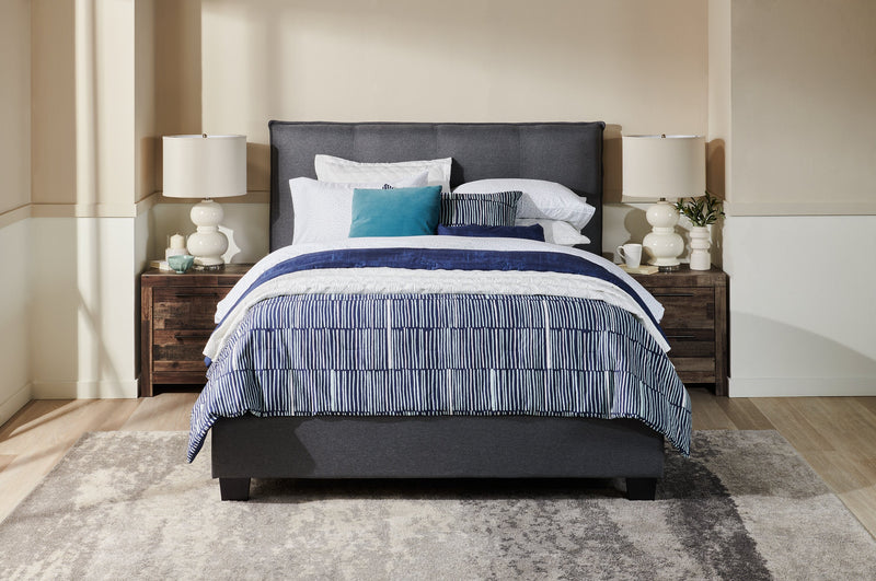 Table de nuit Derekson de 21,7 po (L) x 24,4 po (H) à 2 tiroirs avec ports USB - grise