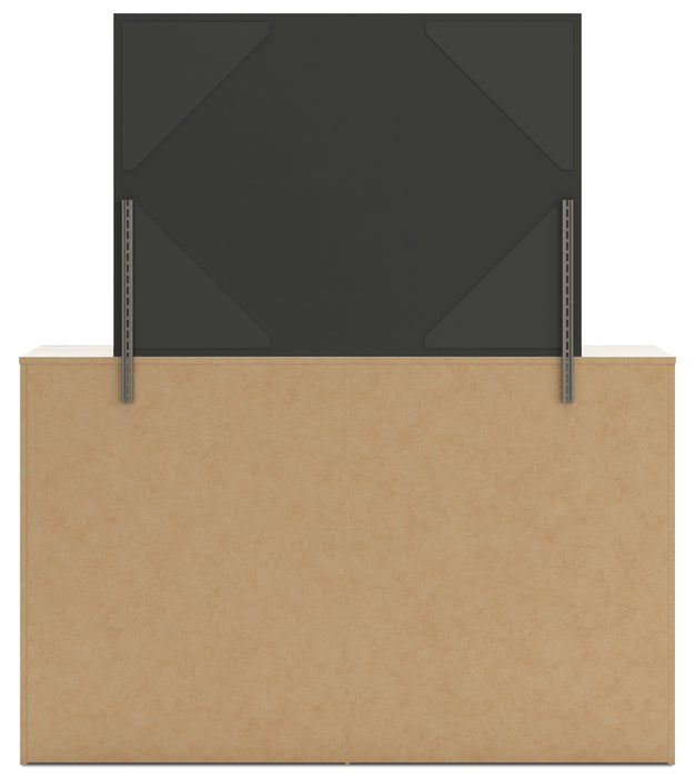 Miroir de commode de chambre à coucher Derekson - blanc rustique