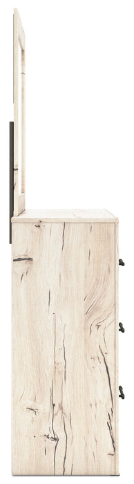 Miroir de commode de chambre à coucher Derekson - blanc rustique