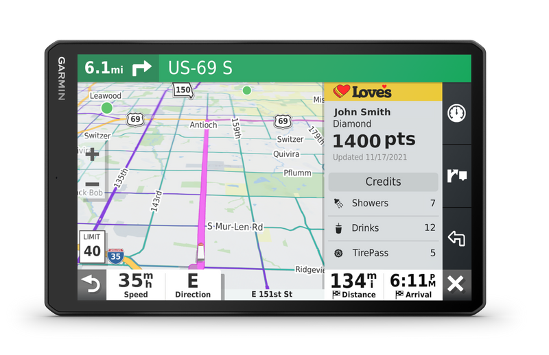 Garmin Dēzl™ Otr1010 10\" Gps De Camion - Camera De Tableau De Bord Avec Itineraires Personnalises Et Ecran Tactile De 10\"