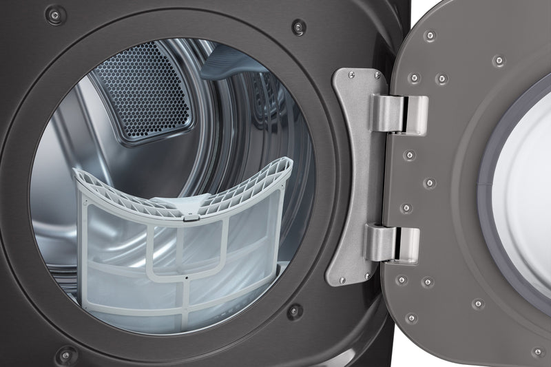 Laveuse à chargement frontal de 6 pi³ et sécheuse électrique de 9 pi³ de LG - acier noir