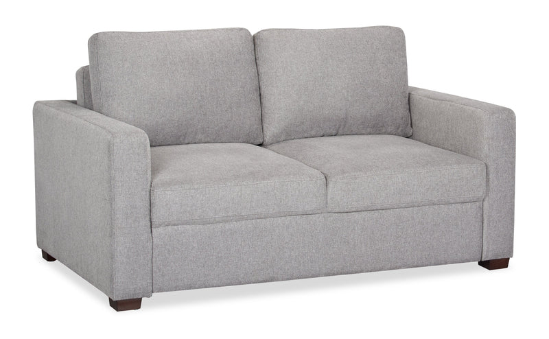 Sofa-lit Drift de 66,5 po en tissu d’apparence lin avec accoudoirs rectilignes - gris