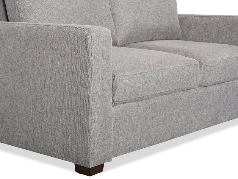 Sofa-lit Drift de 66,5 po en tissu d’apparence lin avec accoudoirs rectilignes - gris