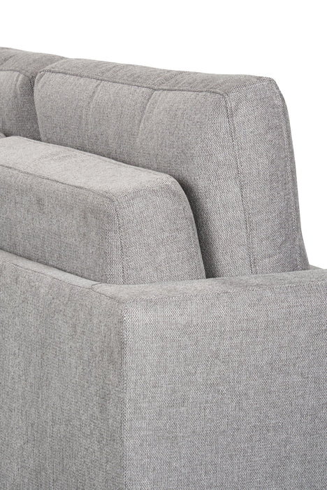 Sofa-lit Drift de 66,5 po en tissu d’apparence lin avec accoudoirs rectilignes - gris