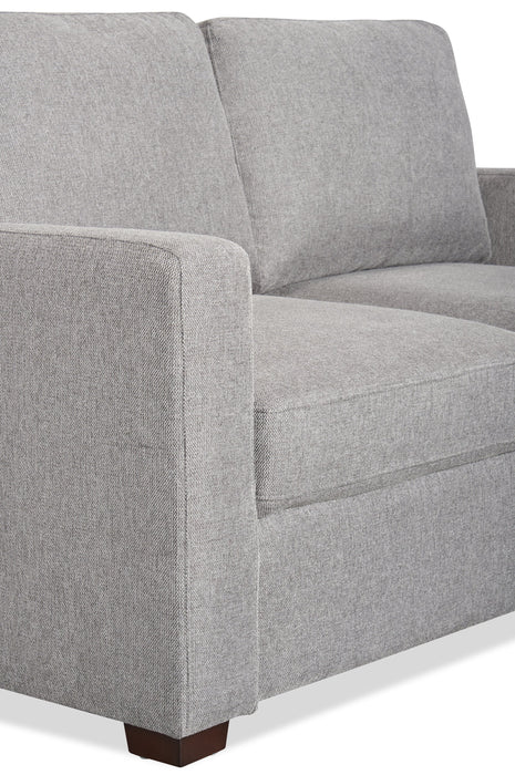 Sofa-lit Drift de 66,5 po en tissu d’apparence lin avec accoudoirs rectilignes - gris