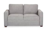  Sofa-lit Drift de 66,5 po en tissu d’apparence lin avec accoudoirs rectilignes - gris