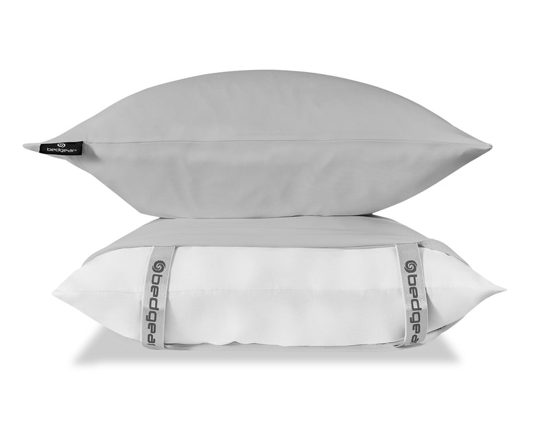 Ensemble de draps Dri-TecMD de BEDGEAR 4 pièces pour grand lit à tête divisée - gris clair