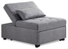 Fauteuil-lit convertible Dune de 43,75 po en tissu avec coussins capitonnés - gris