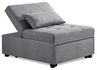  Fauteuil-lit convertible Dune de 43,75 po en tissu avec coussins capitonnés - gris