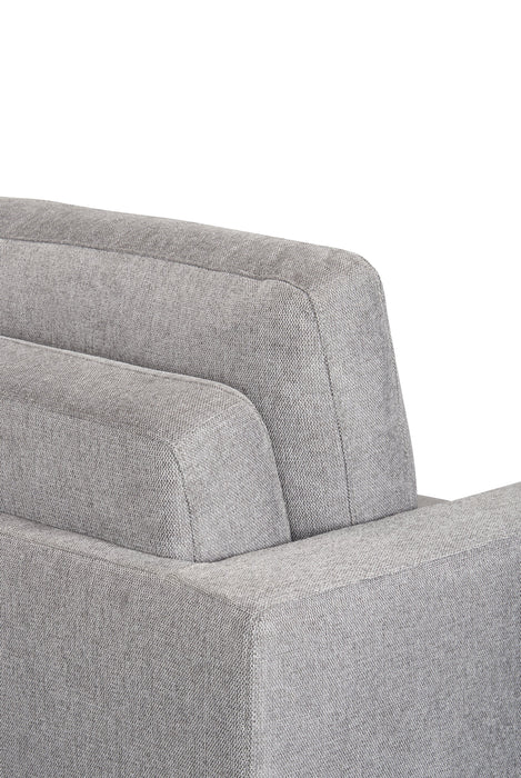 Fauteuil-lit Dusk de 52 po en tissu d’apparence lin avec accoudoirs rectilignes - gris