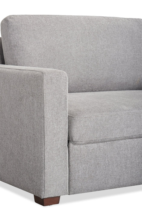 Fauteuil-lit Dusk de 52 po en tissu d’apparence lin avec accoudoirs rectilignes - gris