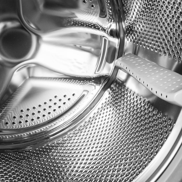 Laveuse à la vapeur à chargement frontal compacte 2,2 pi³ et sécheuse à condenseur 4 pi3 de Danby - blanches 