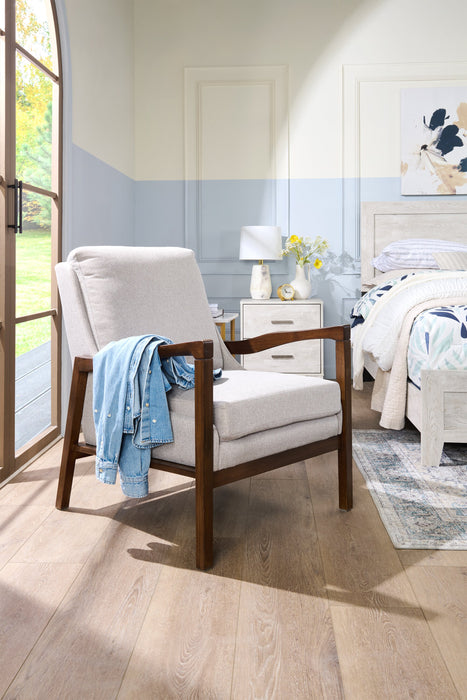 Fauteuil d’appoint Echo 27,95 po en tissu avec accoudoirs et pattes en bois - beige