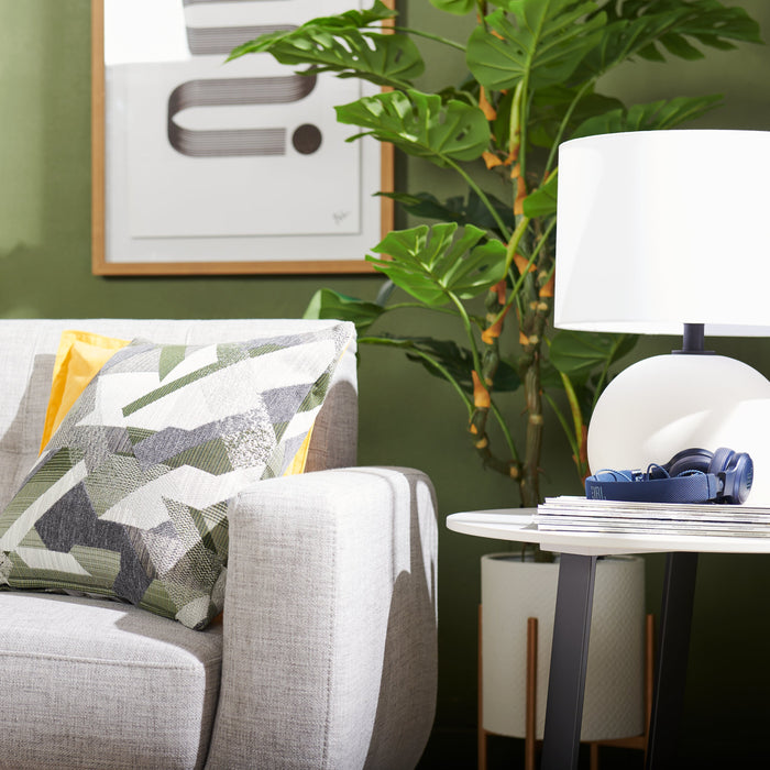 Lampe de table Elara de Kort & Co. de 18 po en céramique étain blanc