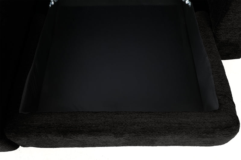 Sofa sectionnel modulaire à coulissement électrique de gauche Elevate de Scott Living 7 pièces en tissu de chenille avec rangement - Ebony