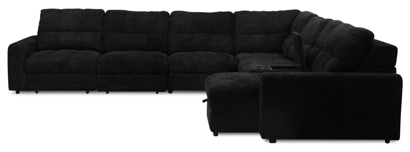 Sofa sectionnel modulaire à coulissement électrique de droite Elevate de Scott Living 7 pièces en tissu de chenille avec rangement - Ebony