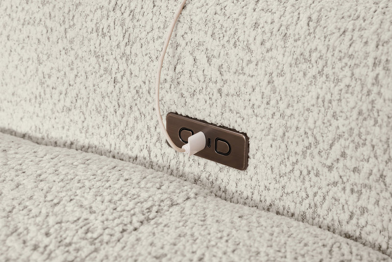 Sofa sectionnel modulaire à coulissement électrique de gauche Elevate de Scott Living 7 pièces en tissu de chenille avec rangement - beige