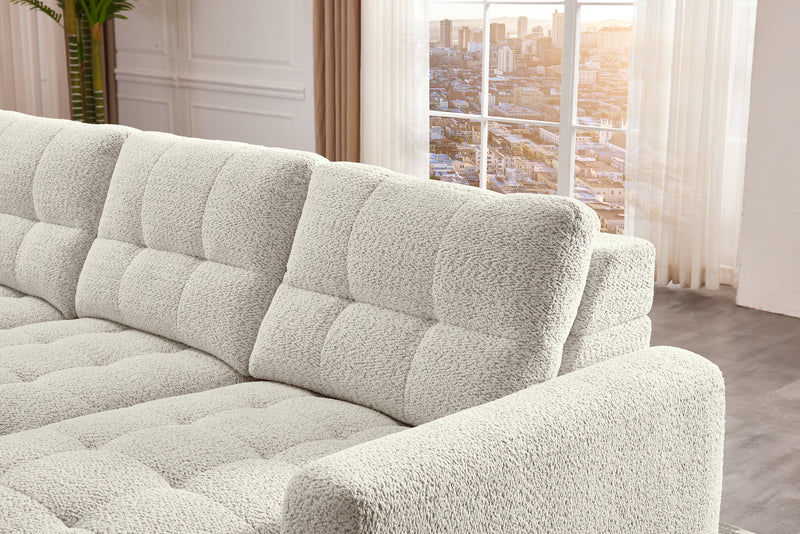 Sofa sectionnel modulaire à coulissement électrique de droite Elevate de Scott Living 7 pièces en tissu de chenille avec rangement - beige