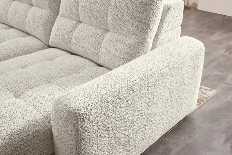 Sofa sectionnel modulaire à coulissement électrique de droite Elevate de Scott Living 7 pièces en tissu de chenille avec rangement - beige