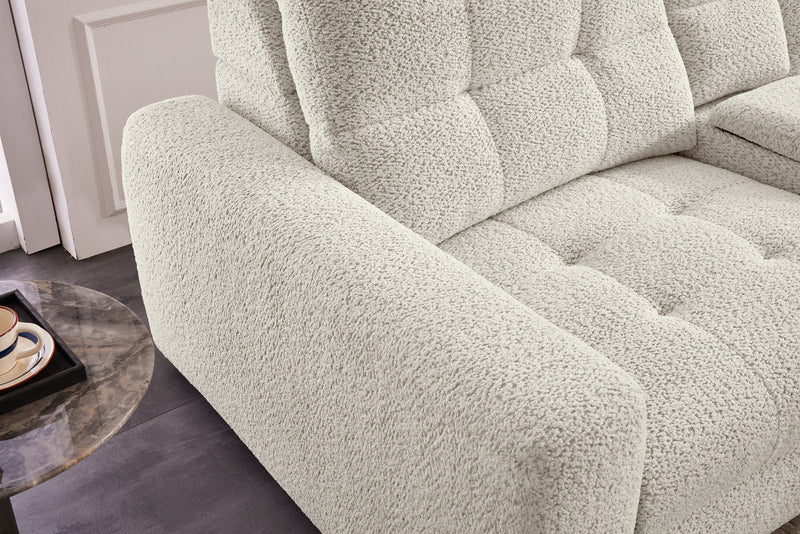 Sofa sectionnel modulaire à coulissement électrique de droite Elevate de Scott Living 7 pièces en tissu de chenille avec rangement - beige